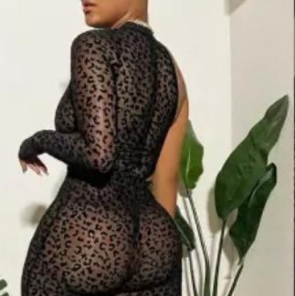 Mesh leopard 2 piece set - Picture 1 of 5